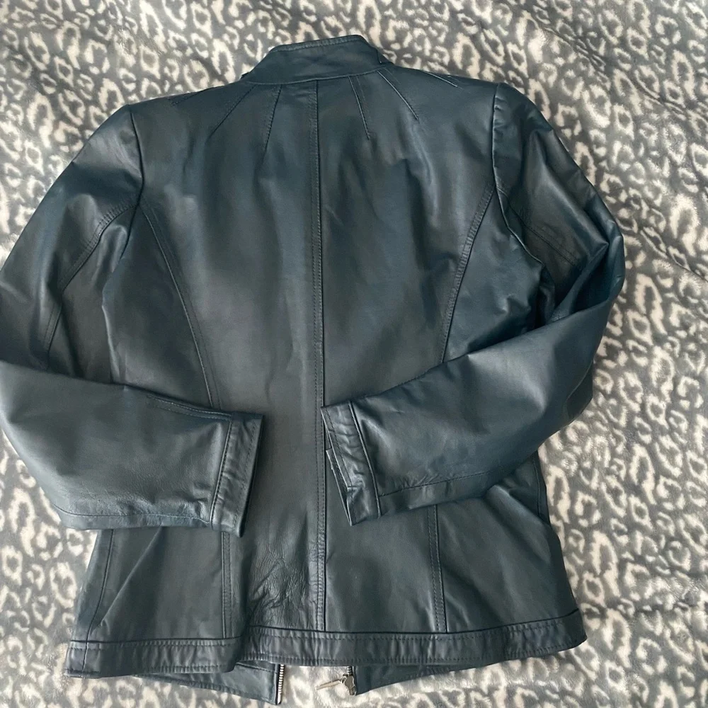 Bradley Bayou Teal Leather Jacket - Picture 2 of 9